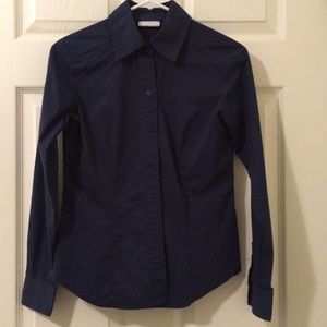 New York & Co Navy Button Up Shirt